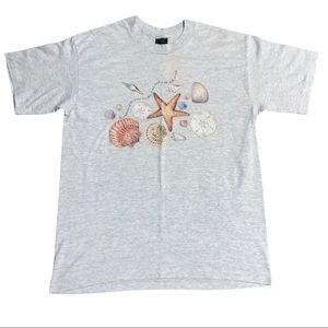 Vintage 90s Ocean Sea Shell Single Stitch Shirt